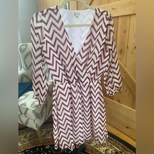 Charming Carlie Maroon and White Dress